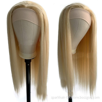Drop Shipping Wholesale Cheap Headband Wigs Human Hair Head band Wigs for Black Women 613 Blonde Braided Hair Headband Wigs